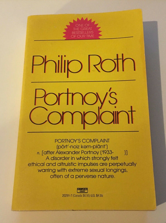 Portnoy's Complaint by Philip Roth Vintage 1990 Paperback Humor Sexual Desire