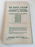 Italian Rapid System in Record Time Without A Teacher 1954 Vintage Paperback