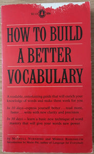 How to Build a Better Vocabulary by Maxwell Nurnberg PB Paperback 1961 Vintage