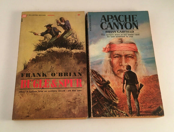 Frank O'Brian Brian Garfield Lot of 2 Apache Canyon Bugle & Spur Vintage Western
