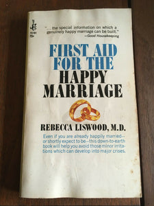 First Aid For the Happy Marriage by Rebecca Liswood Pocket 1967 PB Vintage