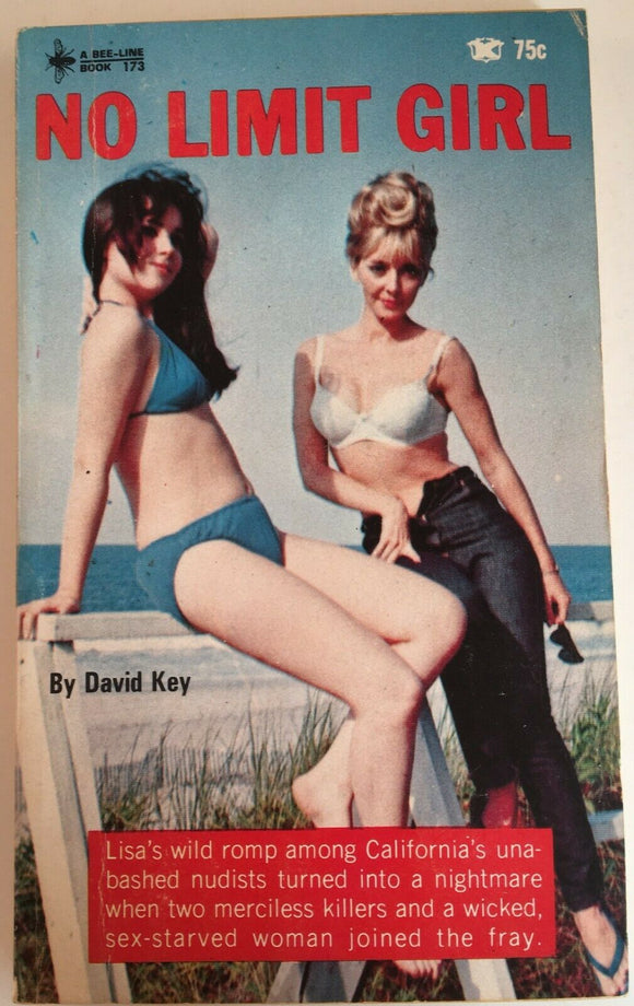 No Limit Girl by David Key PB Paperback 1967 Bee-Line Book Vintage Sleaze Pulp