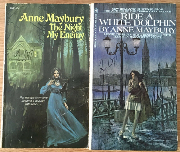 Lot of 2 by Anne Maybury Night My Enemy Ride a White Dolphin PB Vintage Gothic