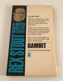 Gambit by Rex Stout Vintage Nero Wolfe Murder Mystery 1964 Paperback Bantam RARE