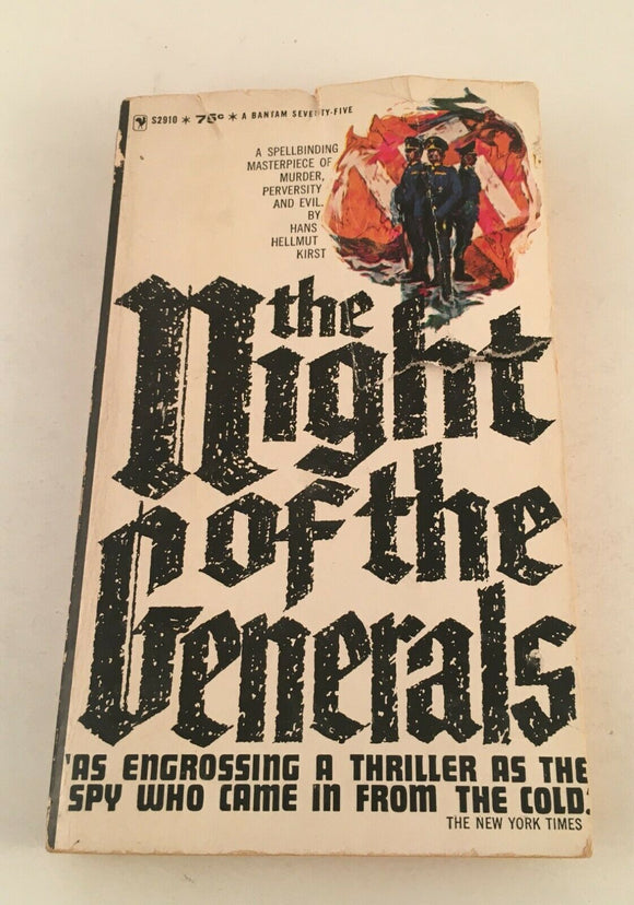The Night of the Generals by Hans Kirst 1965 PB Paperback Bantam Books Vintage