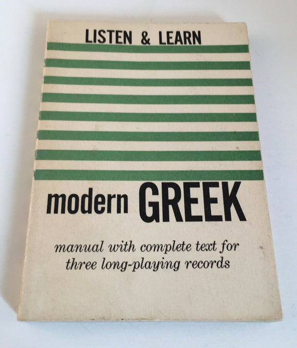 Listen & Learn Modern Greek Manual Vintage 1961 Dover Paperback Costas Travel