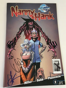 SIGNED by letterer NANNY & HANK Issue #2 Bluewater comics Miller Babb Plascencia