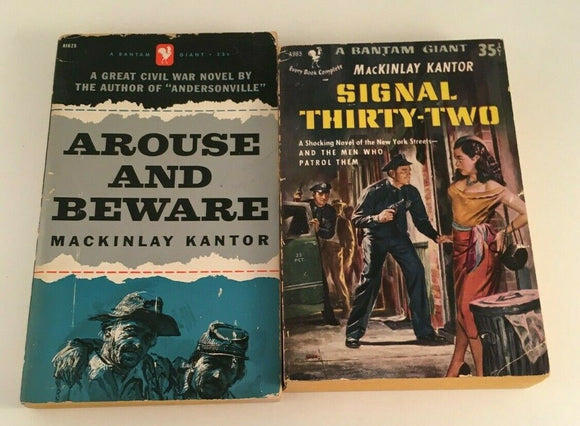 Lot of 2 Books - MacKinlay Kantor Arouse and Beware Signal Thirty-Two Vintage PB