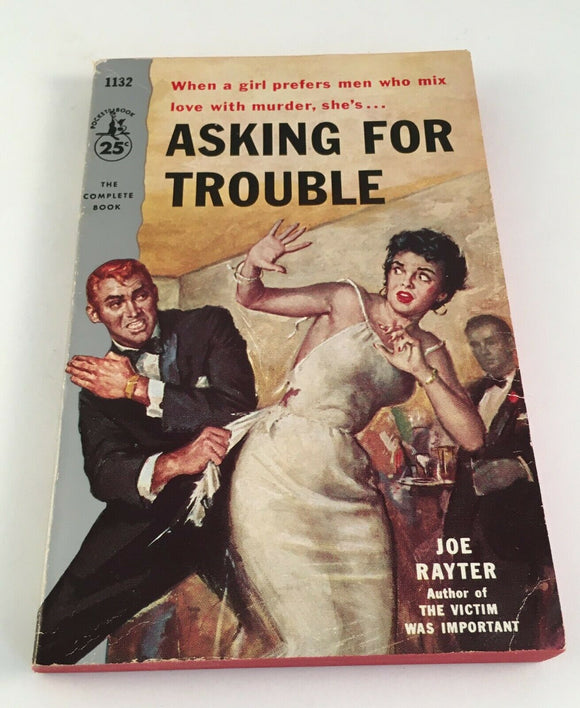 Asking For Trouble by Joe Rayter PB Paperback 1956 Vintage Pocket Books Mystery