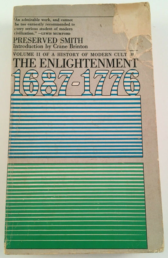 The Enlightenment 1687-1776 A History of Modern Culture vol II Smith 1966