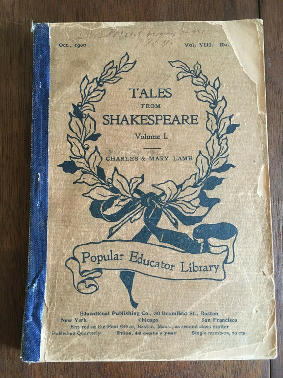 Tales from Shakespeare Vol 1 Vintage Paperback Oct 1900 Lamb Popular Educational