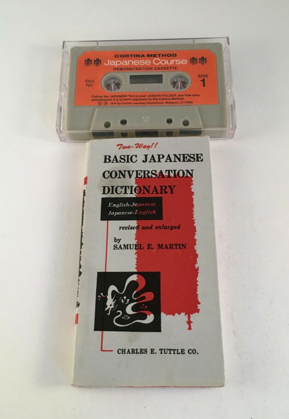 Basic Japanese Conversation Dictionary Martin Tuttle with Cortina Cassette Tape